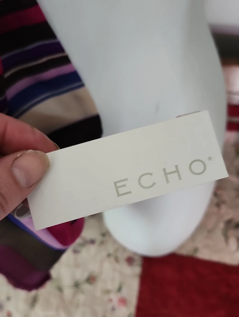 ECHO Striped Multicolor Silk Scarf 8 X 61